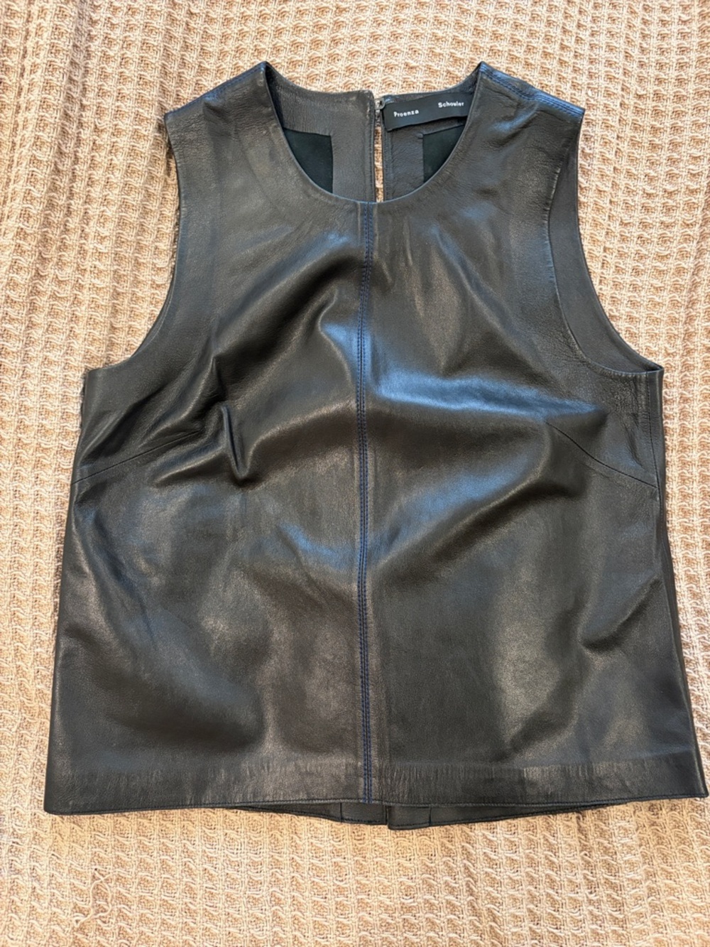 Proenza Schouler Black Leather Sleeveless Top